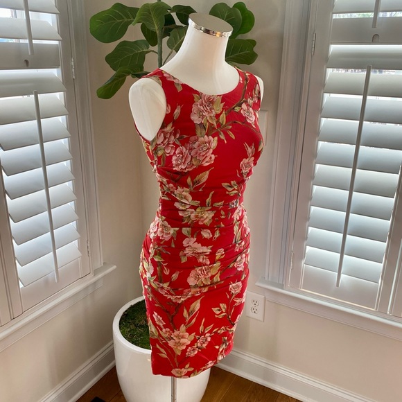 Dolce & gabbana red cherry blossom floral dress size 38 /2 - Picture 4 of 10